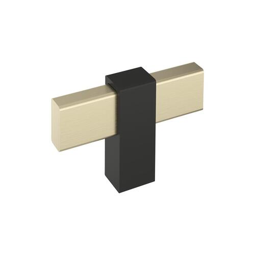 Mulino Cabinet Knob Golden Champagne/Matte Black