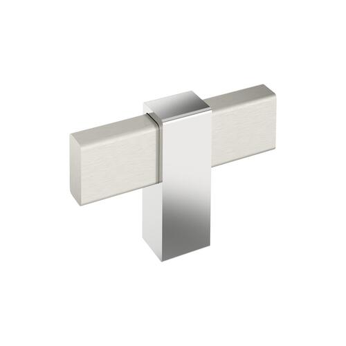 Mulino Cabinet Knob Satin Nickel /Polished Chrome