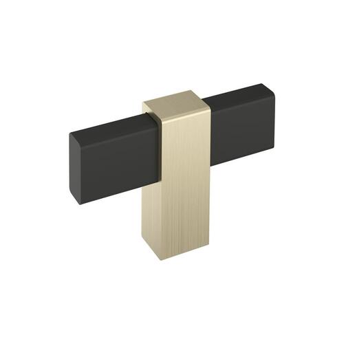 Mulino Cabinet Knob Matte Black/Golden Champagne