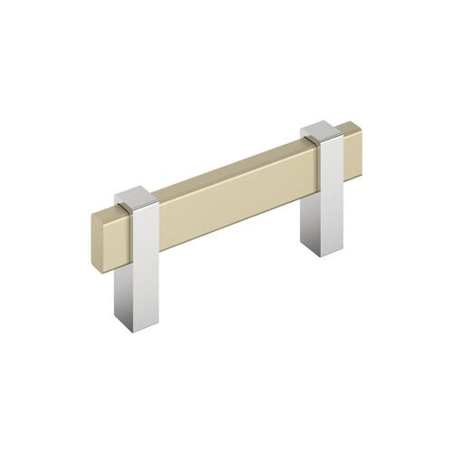 Mulino Cabinet Pull Golden Champagne/Polished Chrome