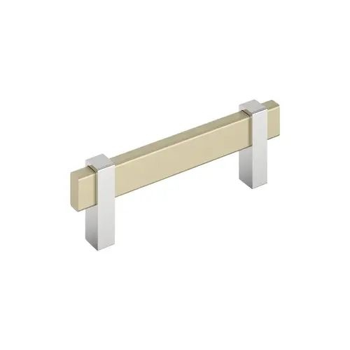 Mulino Cabinet Pull Golden Champagne/Polished Chrome