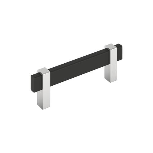 Mulino Cabinet Pull Matte Black/Polished Chrome