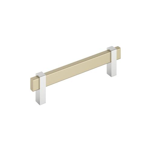 Mulino Cabinet Pull Golden Champagne/Polished Chrome