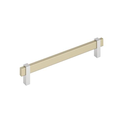 Mulino Cabinet Pull Golden Champagne/Polished Chrome