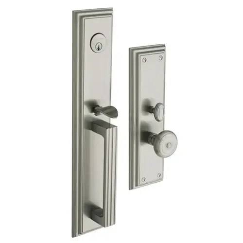 Tremont Double Cylinder Entry Mortise Trim Lifetime Satin Nickel Finish