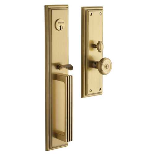 Tremont Double Cylinder Entry Mortise Trim Satin Brass With Brown Finish