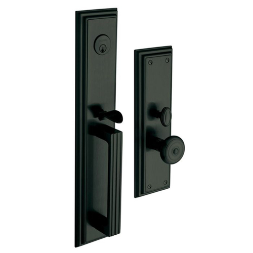 Tremont Double Cylinder Entry Mortise Trim Satin Black Finish