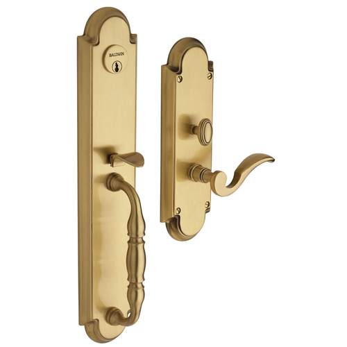 Right Hand Hamilton Single Cylinder Entry Mortise Trim Satin Brass With Brown Finish