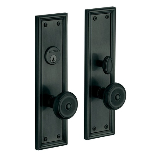 Nashville Single Cylinder Entry Mortise Trim Satin Black Finish