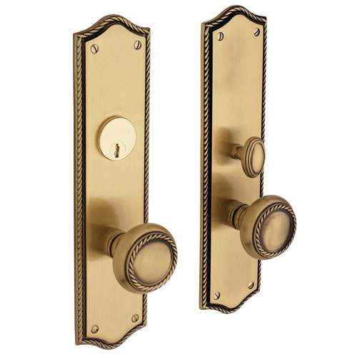 Barclay Single Cylinder Entry Mortise Trim Satin Brass With Brown Finish