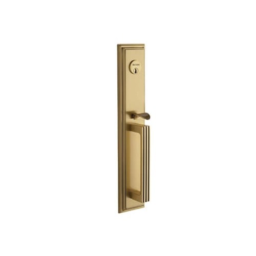 Tremont Active Exterior Mortise Trim Satin Brass with Brown Finish