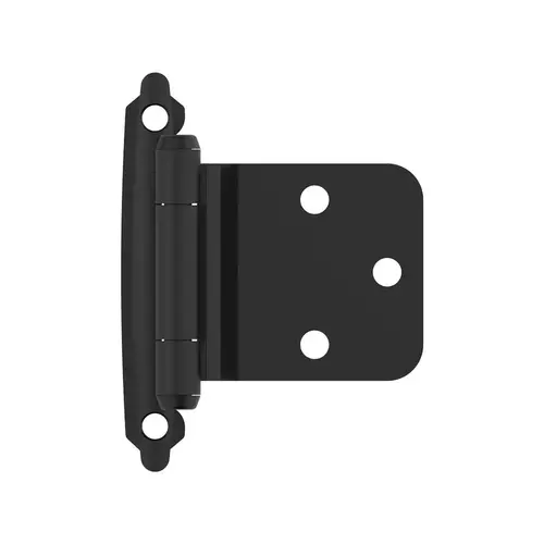 Self-Closing Face Mount Variable Overlay Self Closing Face Mount Reverse Bevel Cabinet Hinge Flat Black