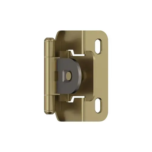 Single Demountable Partial Wrap 1/2 Inch (13Mm) Overlay Cabinet Hinge Golden Champagne