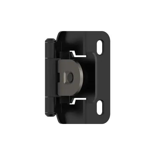 Single Demountable Partial Wrap 1/2 Inch (13Mm) Overlay Cabinet Hinge Flat Black