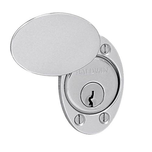 Cylinder Lock Cover Plate Bright Chrome Finish