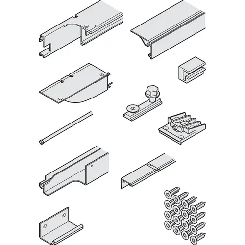 Hafele Shelf Rails Hafele 408.32.024 Rail set, Hawa Folding Concepta III 3-doors Left ...