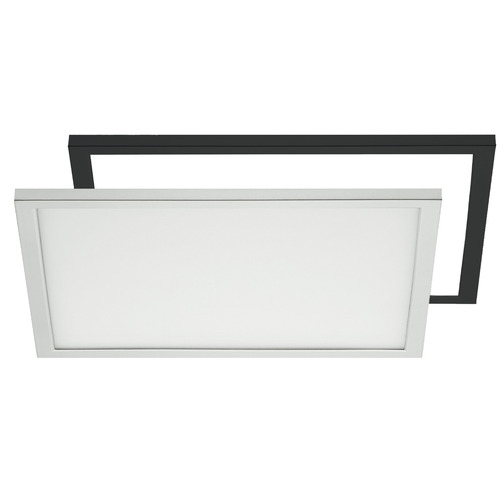 Surface Mounted Downlight, Hafele Loox5 LED 3067 24 V Monochrome, 180 x 180 mm (7 1/16 x 7 1/16"), interchangeable frame silver colored/black, 3,000 K