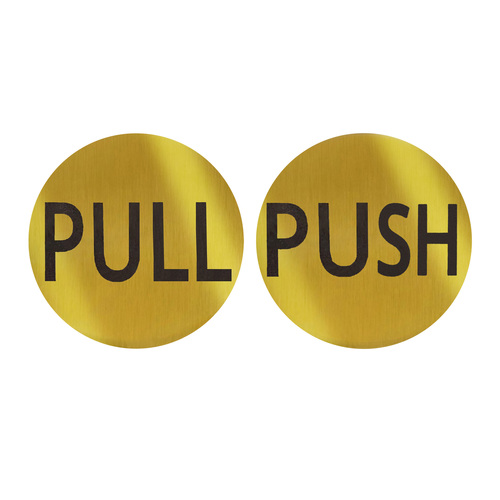 Round Push Pull Indicator Set Polished Brass Finish