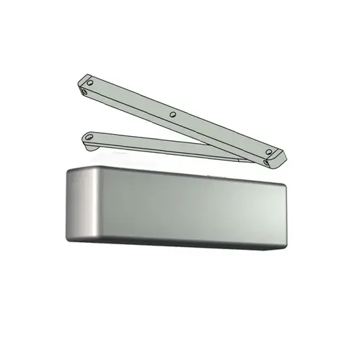 BEST EHD9016JT90689 Surface Mount Cast Iron Door Closer Adjustable 1-6 Jamb Track Pull Side Frame Mounted Aluminum Finish