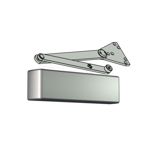 Surface Mount Cast Iron Door Closer Adjustable 1-6 with Heavy Duty Parallel Arm Aluminum Finish