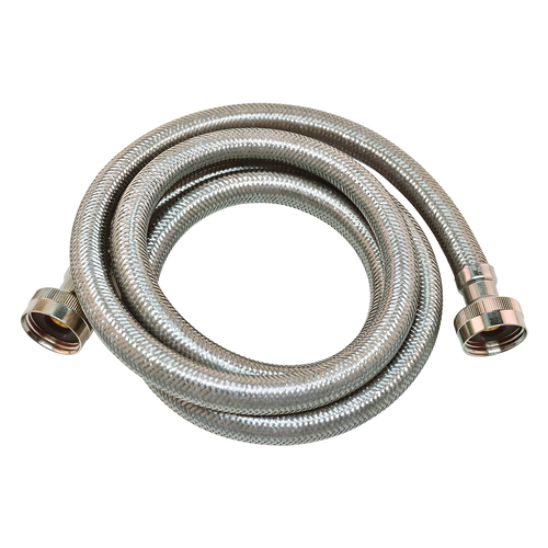 Brixwell 221 Washing Machine Supply Line 8FT 3/4" FHT to 3/4" FHT Stainless Steel