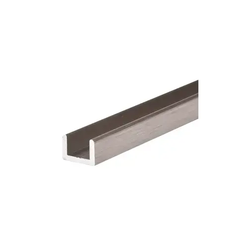 Brushed Nickel Frameless Shower Door Aluminum Regular U-Channel for 3/8" Thick Glass -  72" Stock Length