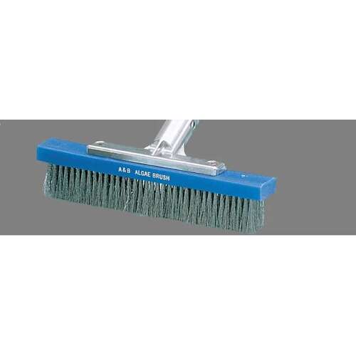 A&B Brush Manufacturing 5010 A&B Metal-Back Algae Brush, Stainless Steel Bristles 9"