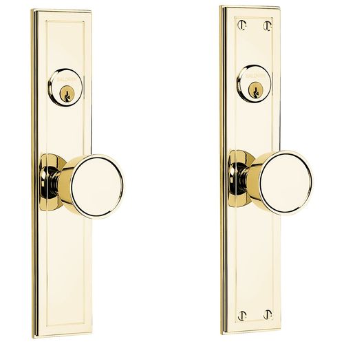 Hollywood Hills Knob by Knob Double Cylinder Entry Mortise Lock Trim Unlacquered Brass Finish