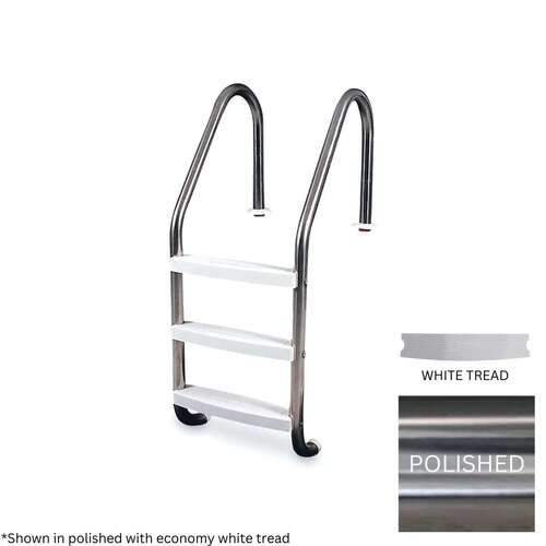 GPP CLASSIC 3 STEP LADDER POLISHED .065 W/WHITE HEAVY DUTY TREADS