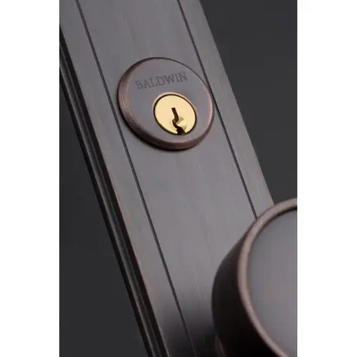 Baldwin 6945056DBLC Hollywood Hills Knob by Knob Double Cylinder Entry Mortise Lock Trim Lifetime Satin Nickel Finish