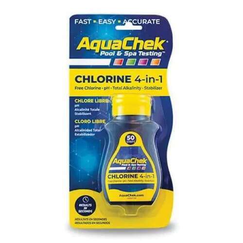 Hach 511242A Yellow 4-In-1 Chlorine Test Strips, 50 Strips per Bottle