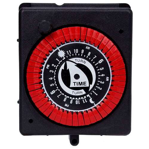 24-hour Mechanical Panel Mount Timer W/ Manual Override & 48 Trippers 208-277v