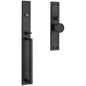 Baldwin 6946190ENTR Hollywood Hills Handleset Single Cylinder Entry Mortise Lock Trim Satin Black Finish