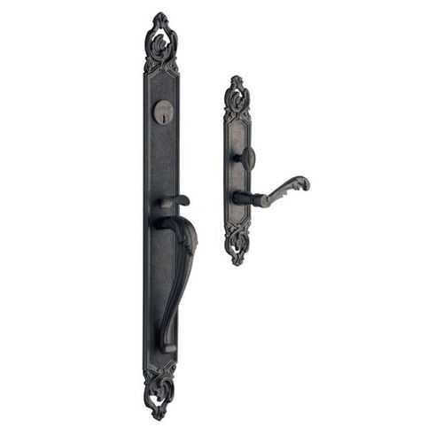 Victoria Right Hand Single Cylinder Entry Mortise Lock Trim Distressed Oil Rubbed Bronze Finish