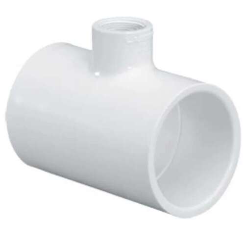 2-1/2" x 2-1/2" x 1" Tee PVC Sch. 40 Slip White