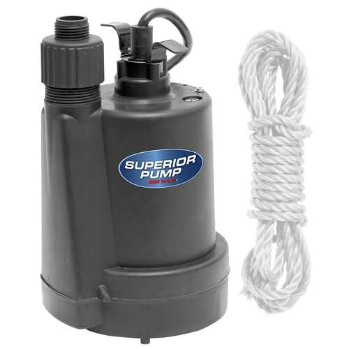 SUPERIOR PUMP 91029 1/5hp Plastic Manual Utility Pump W/ 25' Cord