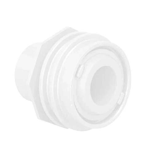 AQUASTAR POOL PRODUCTS INC 301 Flush-Mount Return Fitting with Water Stop, Eyeball and Nut (Fits 1" or 11/2" Pipe), White