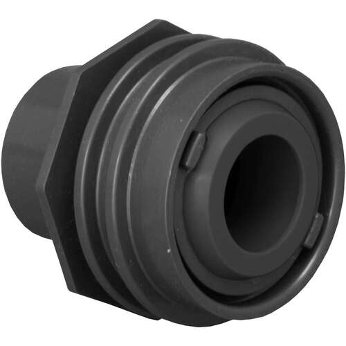 AQUASTAR POOL PRODUCTS INC 302 Flush-Mount Return Fitting with Water Stop, Eyeball and Nut (Fits 1" or 11/2" Pipe), Black