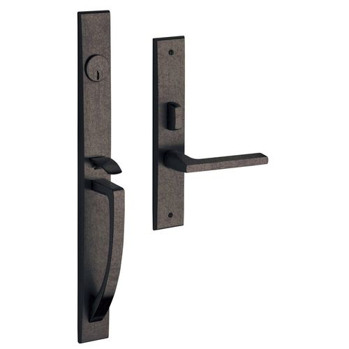 Lakeshore Right Hand Single Cylinder Entry Mortise Lock Trim Distressed Oil Rubbed Bronze Finish