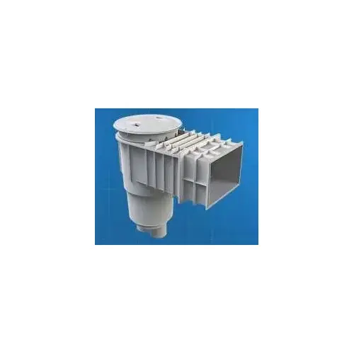 AQUASTAR POOL PRODUCTS INC SKR101RT108A-5 Flow Star Standard Skimmer with Water Stop Face, Float Assembly, Basket, Lid and Adjustable Collar, White with Tan Round Skimmer Lid