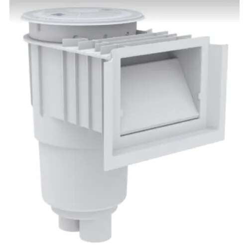 Flow Star Standard Skimmer with Water Stop Face, Float Assembly, Basket, Lid and Adjustable Collar, Light Gray