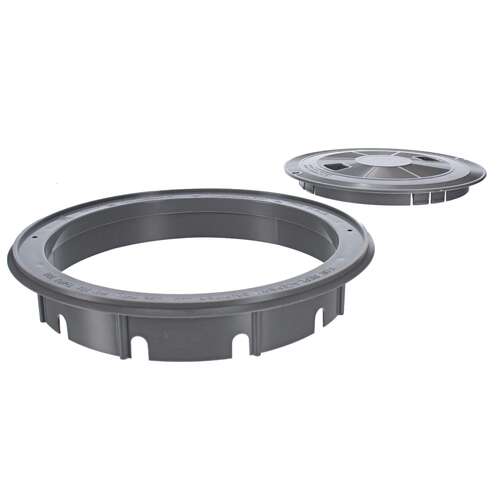 AQUASTAR POOL PRODUCTS INC AQSSKRT103 Flow Star Round Skimmer Lid and Collar, Light Gray