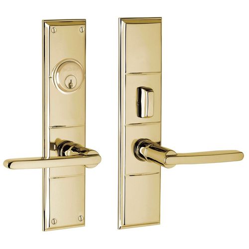 Houston Single Cylinder Entry Mortise Lock Trim Lifetime Brass Finish