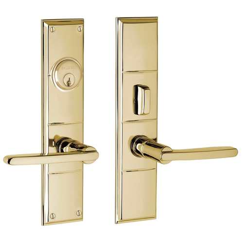 Houston Single Cylinder Entry Mortise Lock Trim Unlacquered Brass Finish