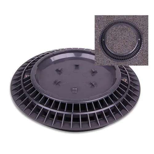 Color Match 8" VGB Pebble Top Drain Cover, Includes Riser Ring, Base Ring and Phillips Screws, Round, Dark Gray