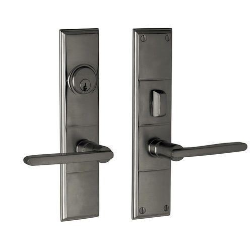 Houston Single Cylinder Entry Mortise Lock Trim Antique Nickel Finish