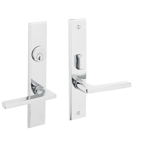 Lakeshore Double Cylinder Entry Mortise Lock Trim Bright Chrome Finish