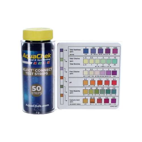 AquaChek 541604A Hach Select 7 In 1 StrIPS Complete Total Hardness, , Total Chlorine , Free Chlorine , Ph , Total Alkalinity , Cyanuiric Acid