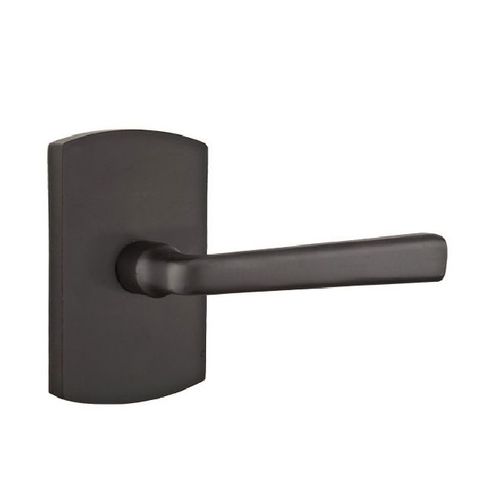 Cimarron Lever Left Hand Privacy With Style # 4 Rose Flat Black Finish