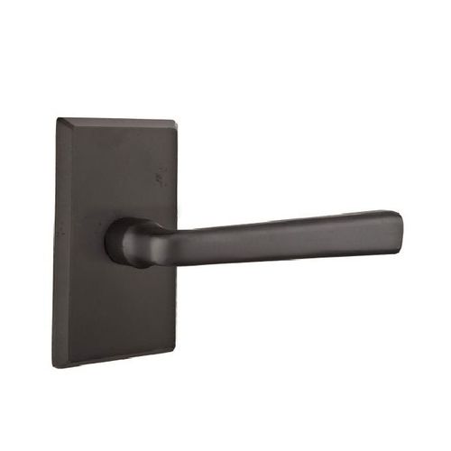 Cimarron Lever Left Hand Privacy With Style # 3 Rose Flat Black Finish